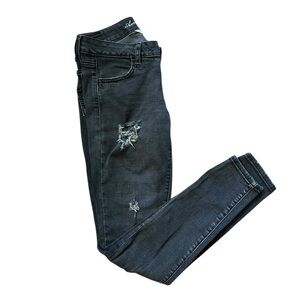 American Eagle Outfitters Black Distressed Skinny Jeans